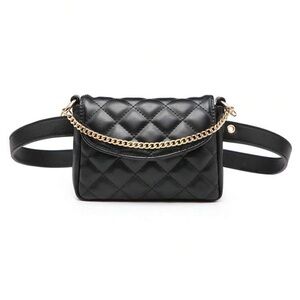 Black Quilted Chain Strap Bag